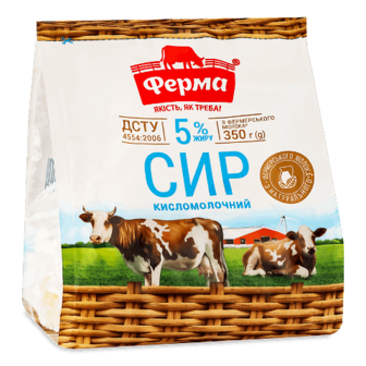 Сир «Ферма» кисломолочний 5%, 350г