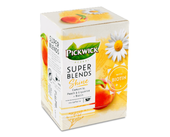 Чай фруктово-трав'яний Pickwick Super Blends ромашка-персик, 15*1,5г