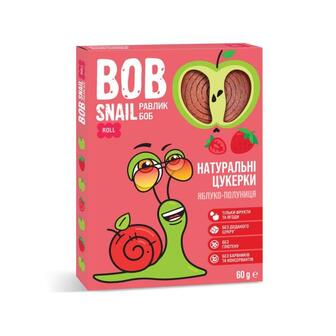 Цукерки Bob Snail натуральні яблучно-полуничні 60г