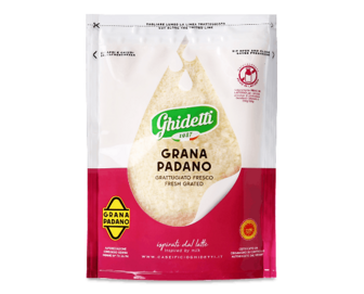 Сир Ghidetti «Грана Падано» тертий 42% з коров'ячого молока 10 місяців, 90г