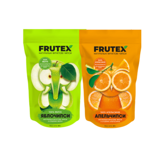 Фруктові чипси 40 г Frutex Апельчипси з сушених апельсинів, Яблочипси з сушених яблук 