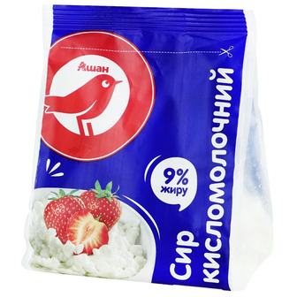 Сир кисломолочний Auchan 9% 350г