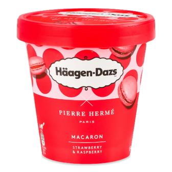 Морозиво Haagen-Dazs Макарон полуниця-малина 364г