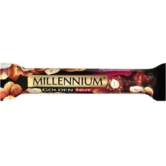 Батончик Millenium Gold чорний з цілим горіхом 40 г-Millennium