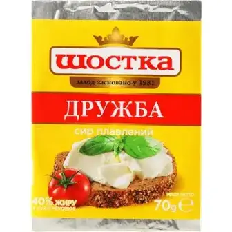 Сир Шостка Дружба плавлений 40% 70 г-Шостка