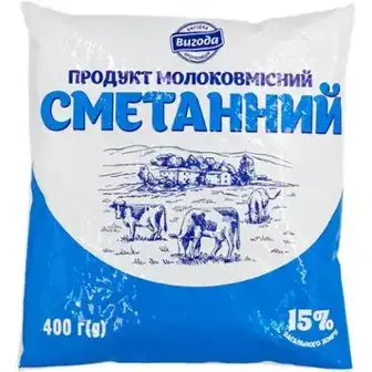 Продукт сметанний Вигода 15% 400 г 