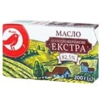 Масло  Auchan Екстра солодковершкове 82,5% 200 г