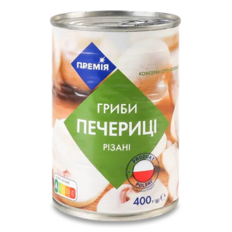 Гриби печериці «Премія»® різані стерилізовані, 400г (400г)