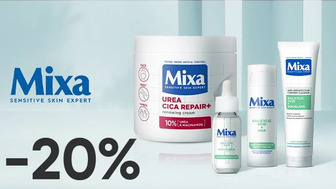 -20% на засоби для догляду за обличчям та тілом MIXA