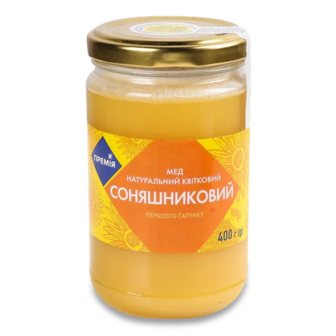 Мед натуральний «Премія»® квітковий соняшниковий (400г) (400г)