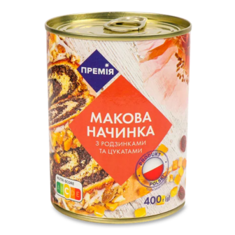 Начинка макова «Премія»® з цукатами та родзинками (400г)