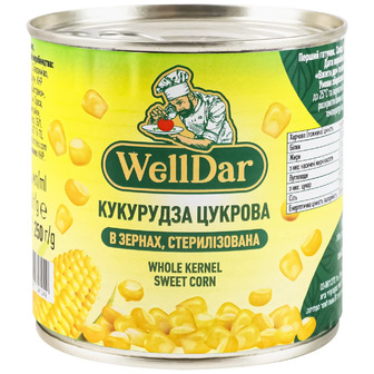 Кукурудза WellDar цукрова 340 г (6954667341249)