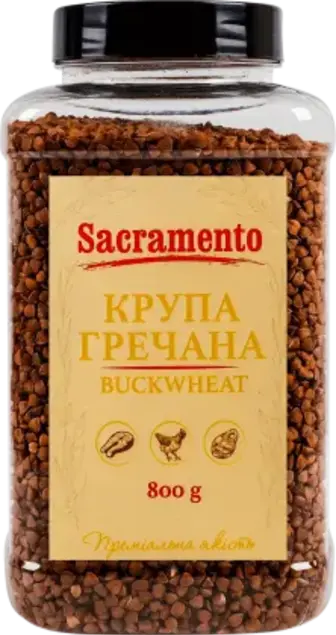 Крупа гречана Sacramento ядриця швидкорозварювана 800 г
