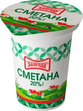 Сметана Злагода 20% 280 г