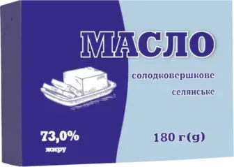 Масло Селянське солодковершкове 73% 180 г