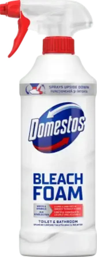 Піна для чищення унітаза та ванної Domestos Відбілювання та блиск 435 мл