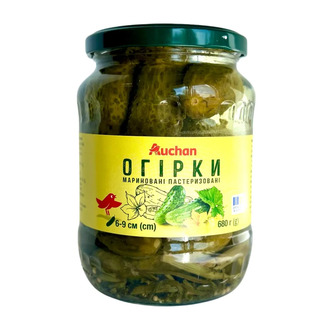 Огірки Auchan мариновані 680 г (4823090141073)