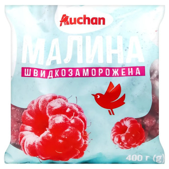 Малина Auchan швидкозаморожена 400 г (4823090140076)