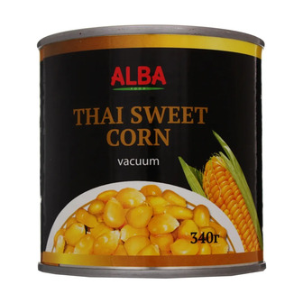 Кукурудза цукрова Alba Food вакуумована стерилізована 340 г (8856696123378)