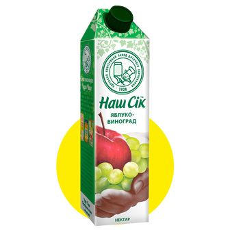 Нектар "Наш Сік" яблуко-виноград з білих сортів 0,95л