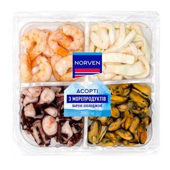 Асорті з морепродуктів 300 г Norven охолоджене варене п/конт 