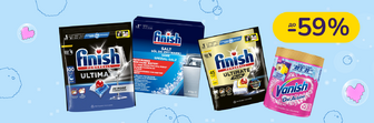 До - 59% на побутову хімію Finish, Vanish